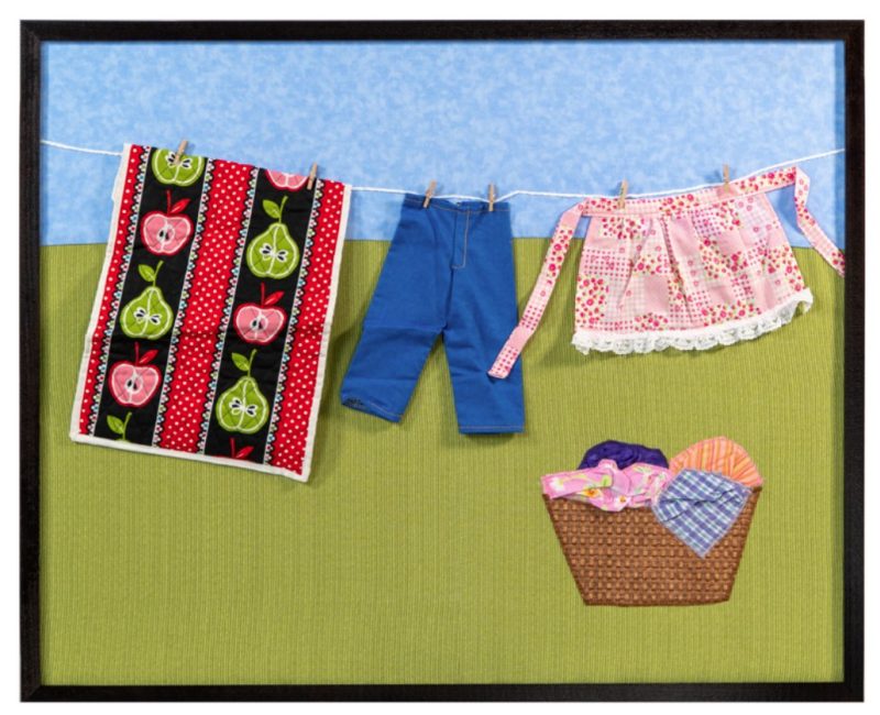 FABRIC TACTILE ART - CLOTHESLINE | 30"x24"